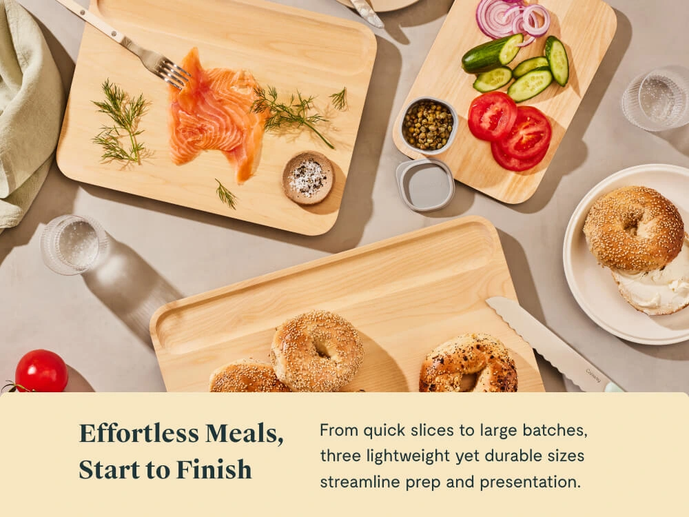 Caraway Cutting Board Set (3-Piece) — FSC-Certified Birch Wood with Juice Grooves