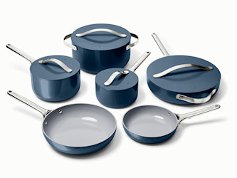 Caraway Ceramic-Coated Cookware Bundle — Full Cookware & Squareware Set with Storage