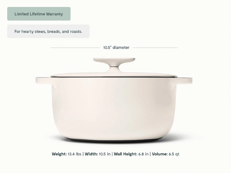 Caraway 6.5 qt Enameled Cast Iron Dutch Oven