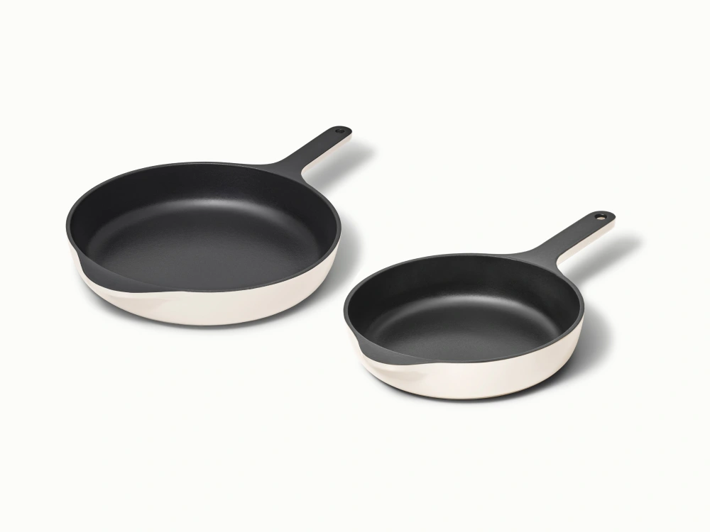 Caraway Enameled Cast Iron Skillet Duo - 8 Inch Mini & 10.5 Inch Skillets