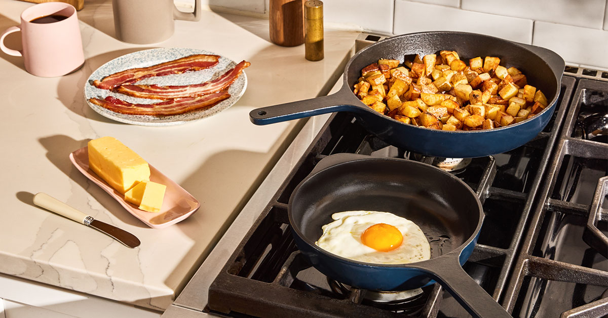 Caraway Enameled Cast Iron Skillet Duo - 8 Inch Mini & 10.5 Inch Skillets