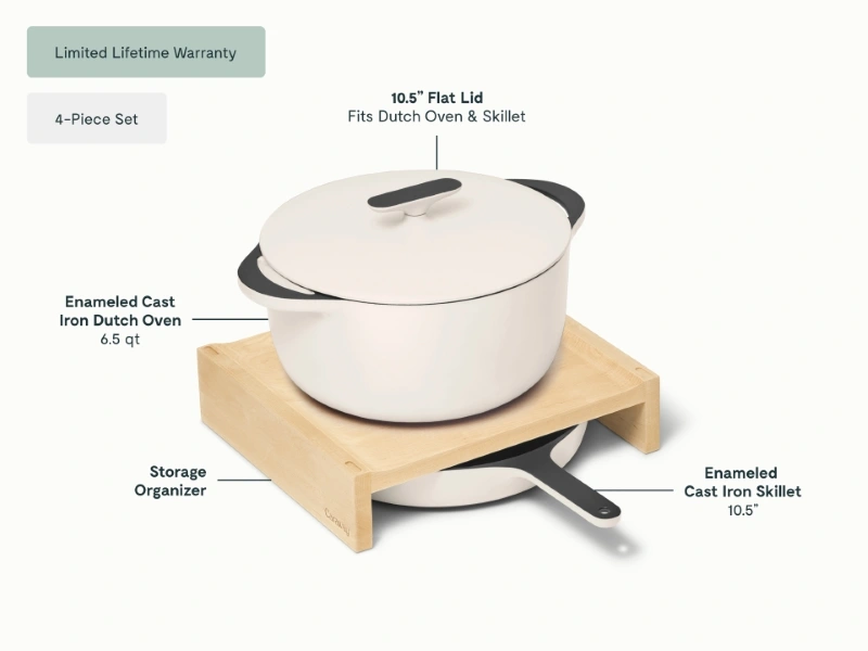 Caraway Enameled Cast Iron Skillet & Dutch Oven Duo