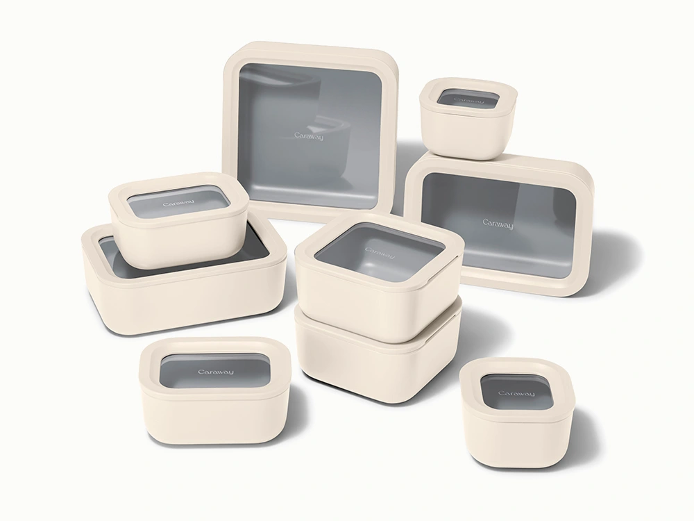Caraway Food Storage + Minis Set — 2-Piece Non-Toxic Glass Food Storage Containers with Lids