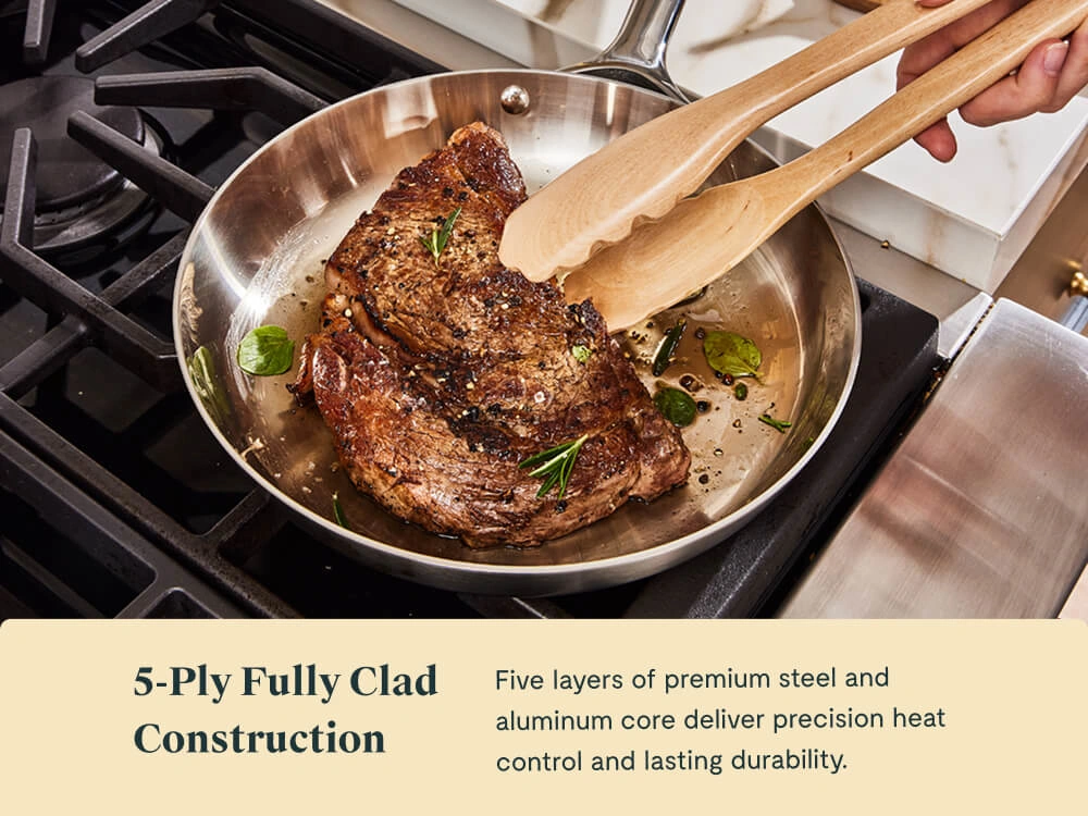 Caraway Stainless Steel Fry Pan Duo - 8 Inch & 10.5 Inch Pans
