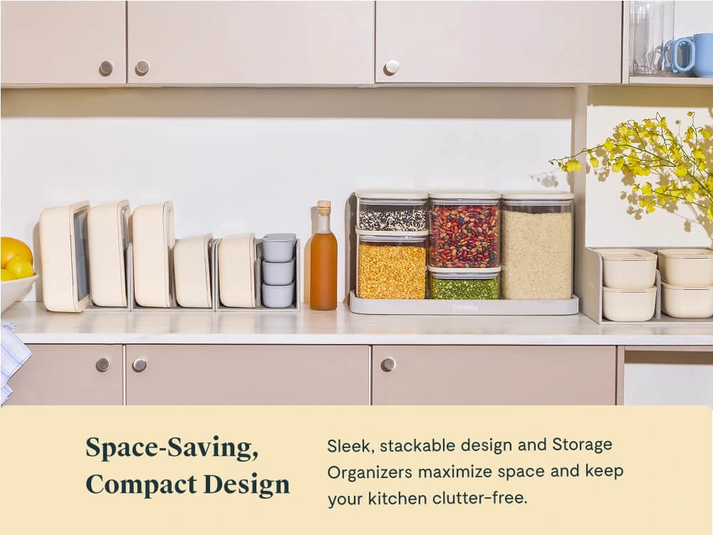 Caraway Complete Kitchen Organization Bundle — 42-Piece Non-Toxic Glass Storage Set