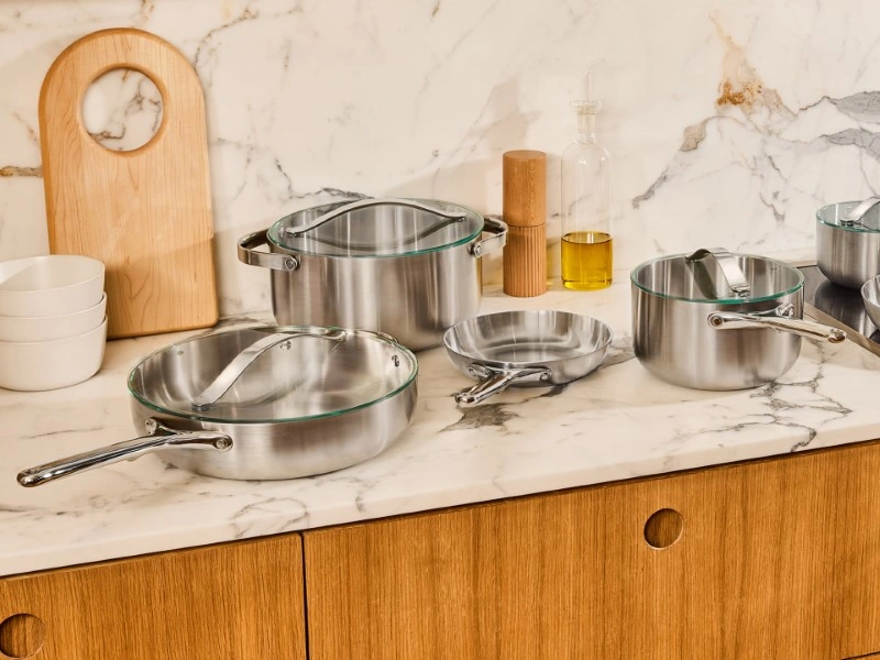Caraway Glass Lid Set (3-Piece) — Oven-Safe Tempered Glass with Organizer