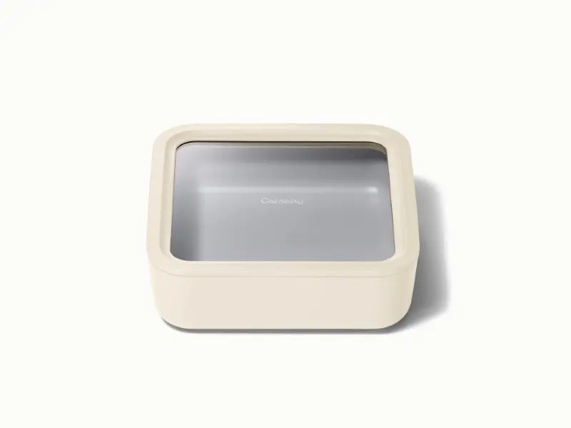 Caraway Ceramic-Coated Glass Food Storage Container — 10 Cup, Air Release Technology