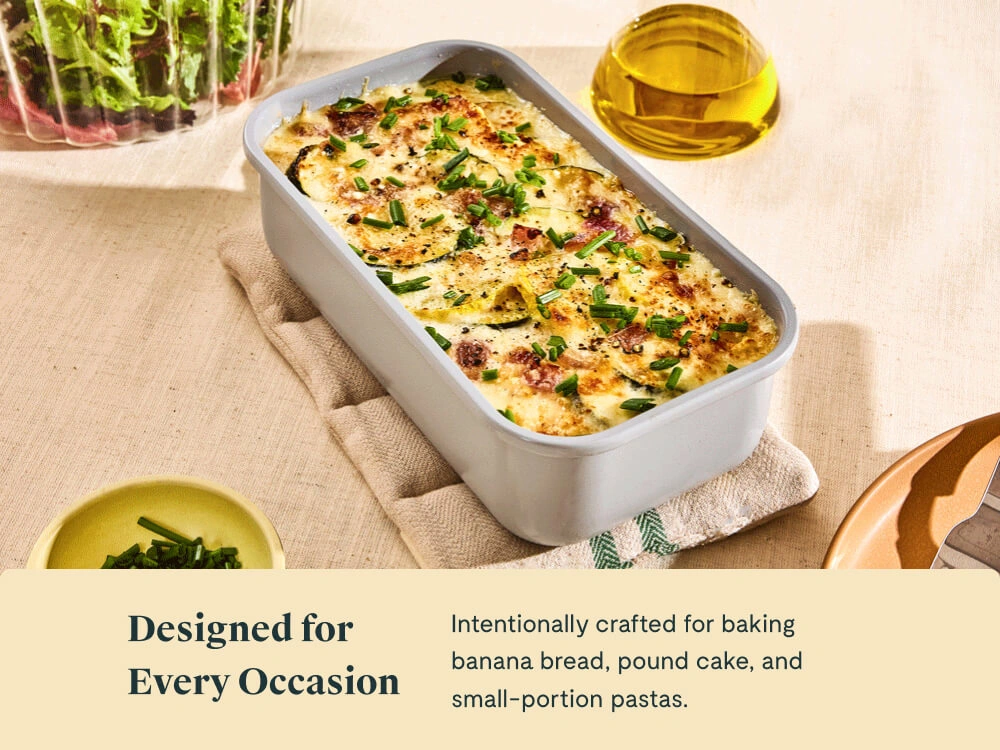 Caraway Ceramic Non-Stick Loaf Pan — 1 lb Capacity, Oven Safe to 550°F