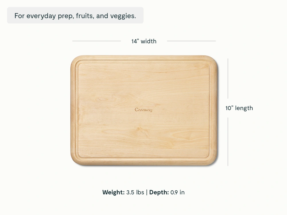 Caraway Medium Cutting Board — Sustainable Maple Wood with Built-In Indents