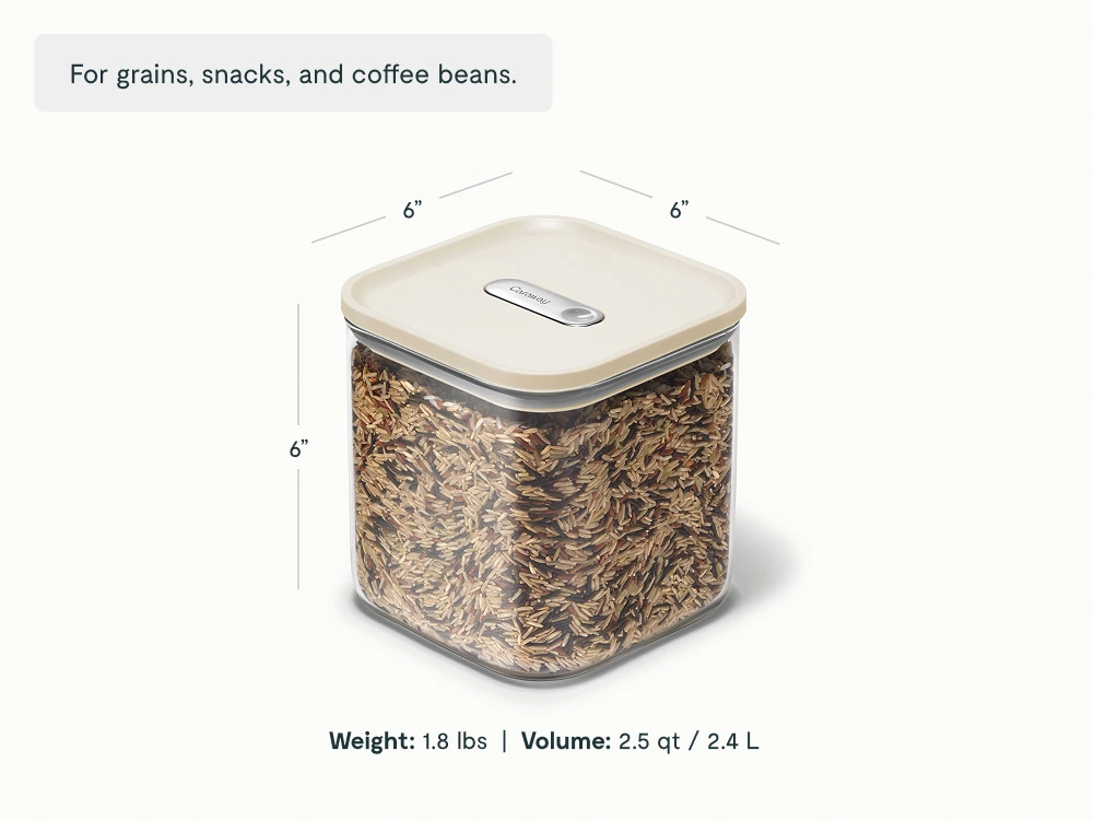 Caraway Medium Glass Airtight Container – 2.5 qt, Modular Design for Pantry Storage