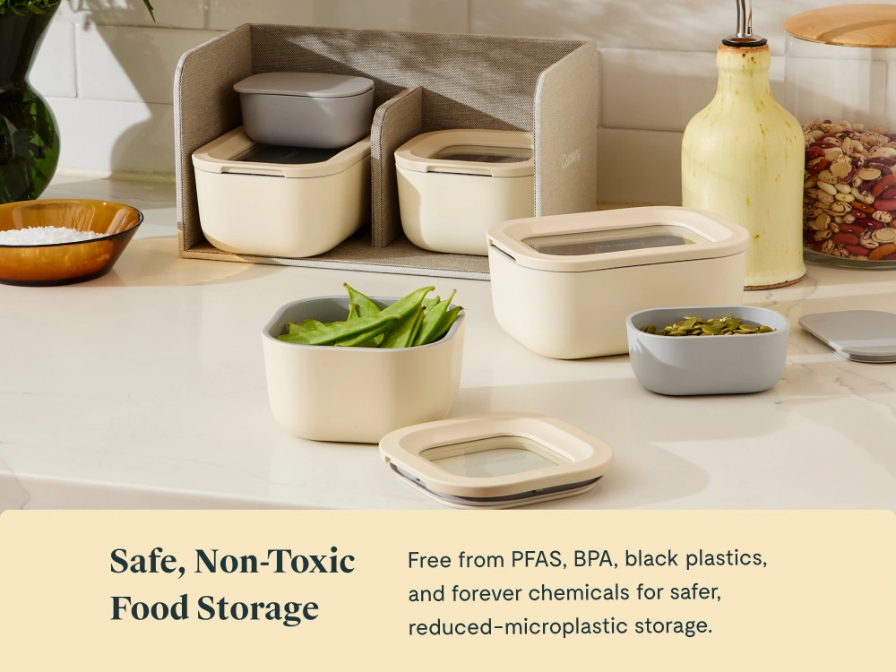 Caraway Mini Dash Containers (Set of 4) — 5 oz Glass Food Storage with Lids