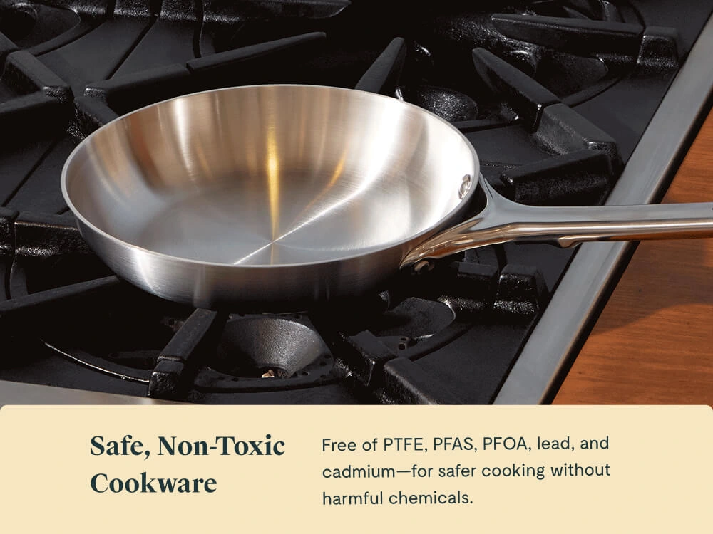 Caraway 8" Stainless Steel Mini Fry Pan — 5-Ply Steel, Oven Safe, Non-Toxic, Lifetime Warranty
