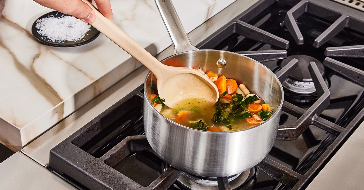 Caraway 1.75 qt Mini Saucepan with Lid — Non-Toxic 5-Ply Stainless Steel, Oven Safe, Burner Agnostic, Lifetime Warranty