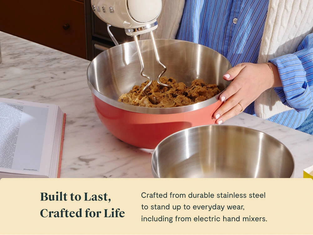 Caraway 6-Piece Stainless Steel Mixing Bowl Set with Glass Lids
