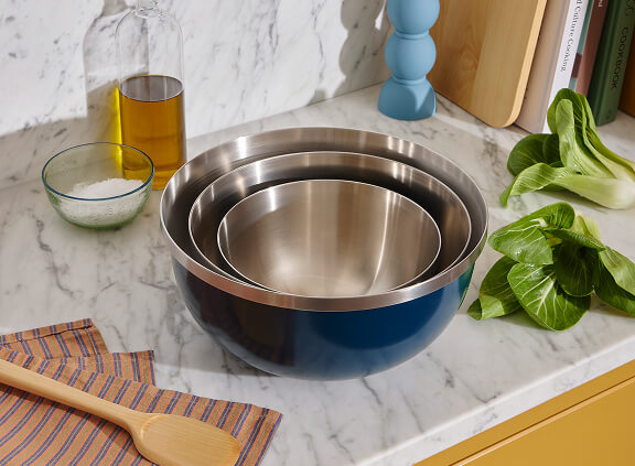 Caraway 6-Piece Stainless Steel Mixing Bowl Set with Glass Lids
