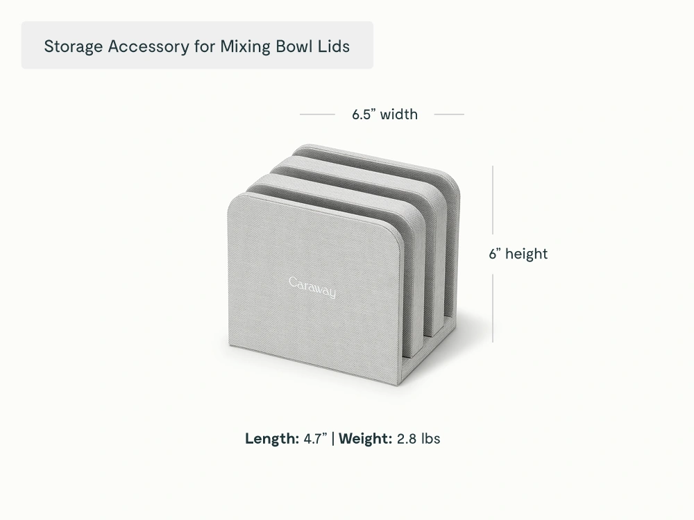 Caraway Mixing Bowl Lid Organizer — Fits 3 Lids