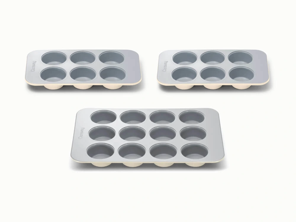 Caraway Muffin Pan Trio – 12-Cup & Two 6-Cup Pans