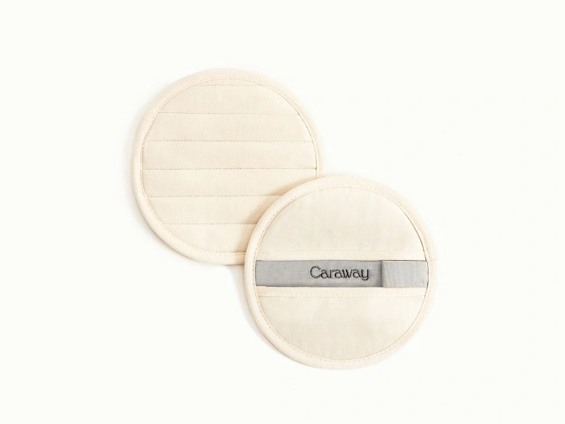 Caraway Organic Cotton Pot Holders — Set of 2, Heat-Resistant with Stain-Resistant Stitching
