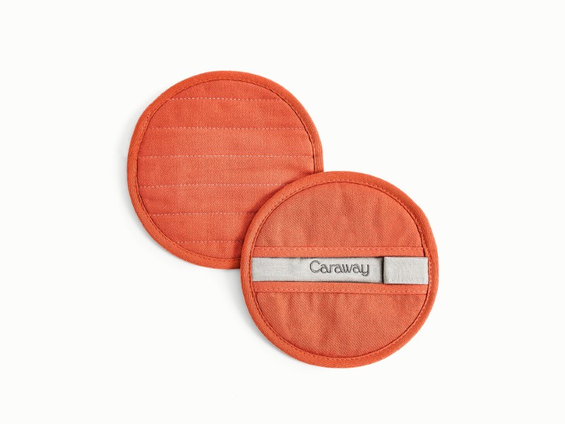 Caraway Organic Cotton Pot Holders — Set of 2, Heat-Resistant with Stain-Resistant Stitching