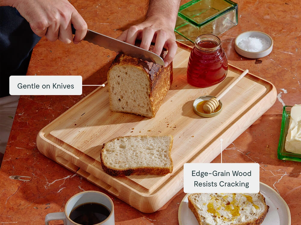 Caraway Prep & Serve Butcher Block Set – Dual-Sided Edge-Grain Wood Cutting Board