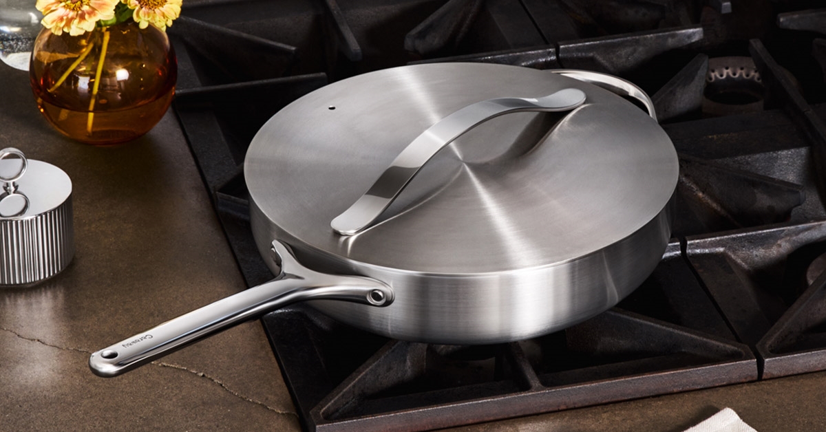 Caraway 4.5 Qt Stainless Steel Sauté Pan — 5-Ply Clad, Oven Safe to 550°F
