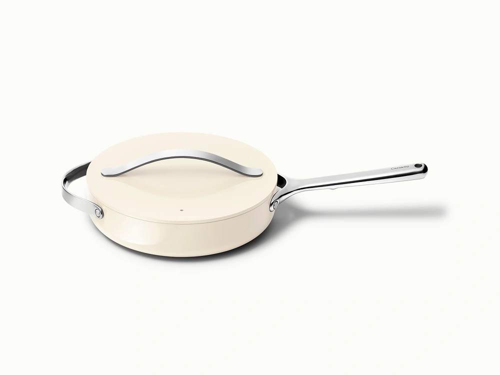 Caraway Small Sauté Pan – 3 qt – Ceramic Non-Stick, Oven Safe to 550°F
