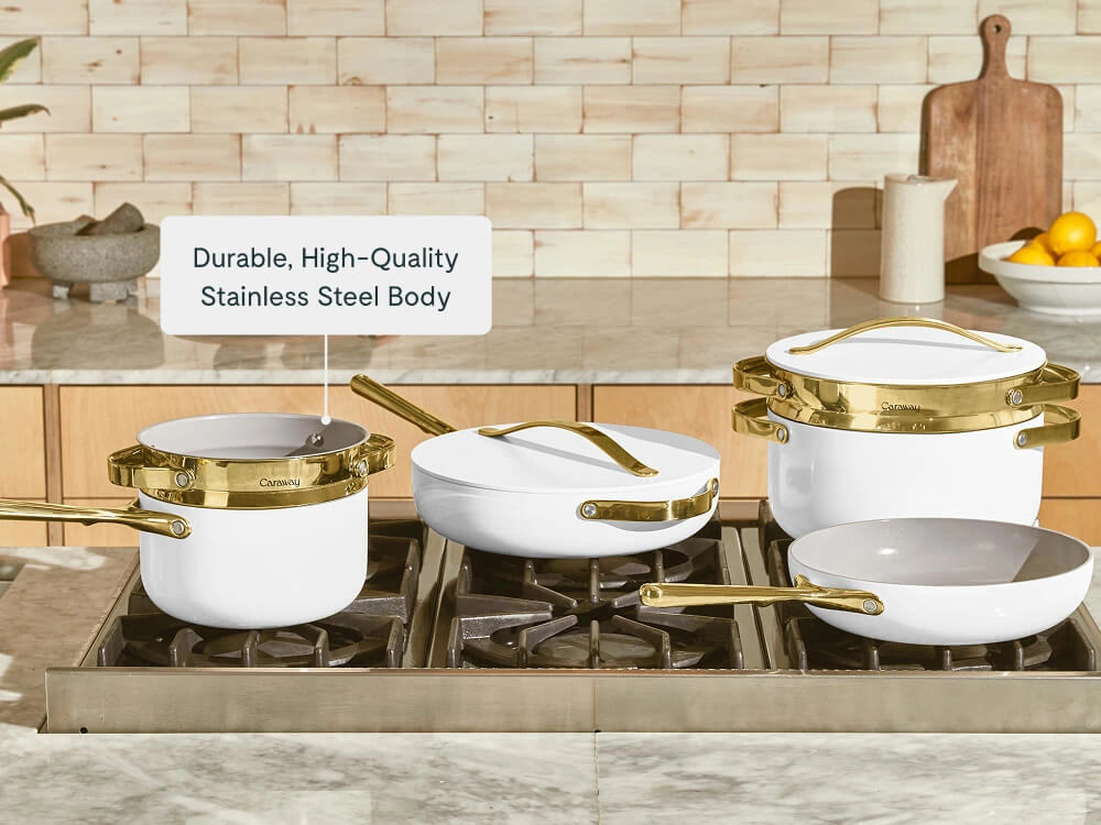 Caraway Large Steamer — Non-Stick Ceramic Coated Stainless Steel Steamer Basket