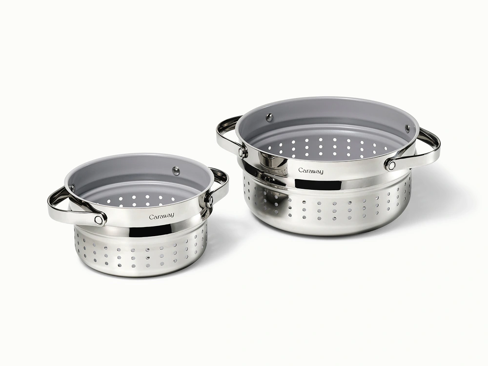 Caraway Steamer Duo – Modular Stainless Steel Steamer Basket for 3 qt Sauce Pan & 6.5 qt Dutch Oven
