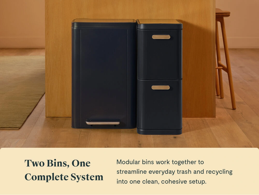 Caraway Trash & Recycling Duo (Rectangular) — 13 Gal Capacity, Fingerprint Resistant