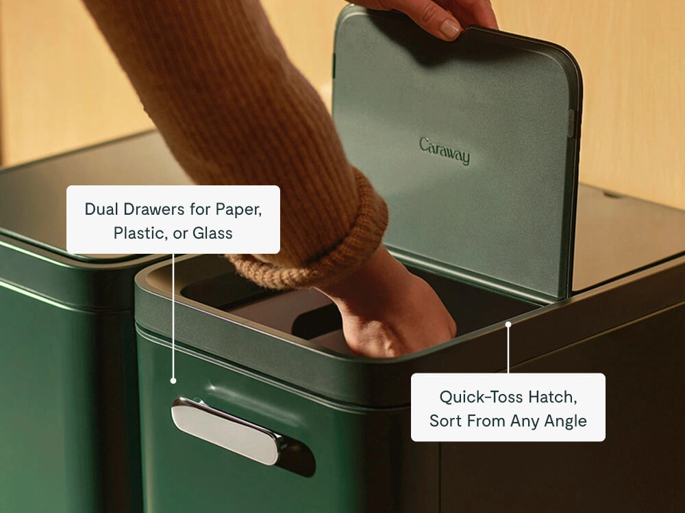 Caraway Slim Trash & Recycling Duo