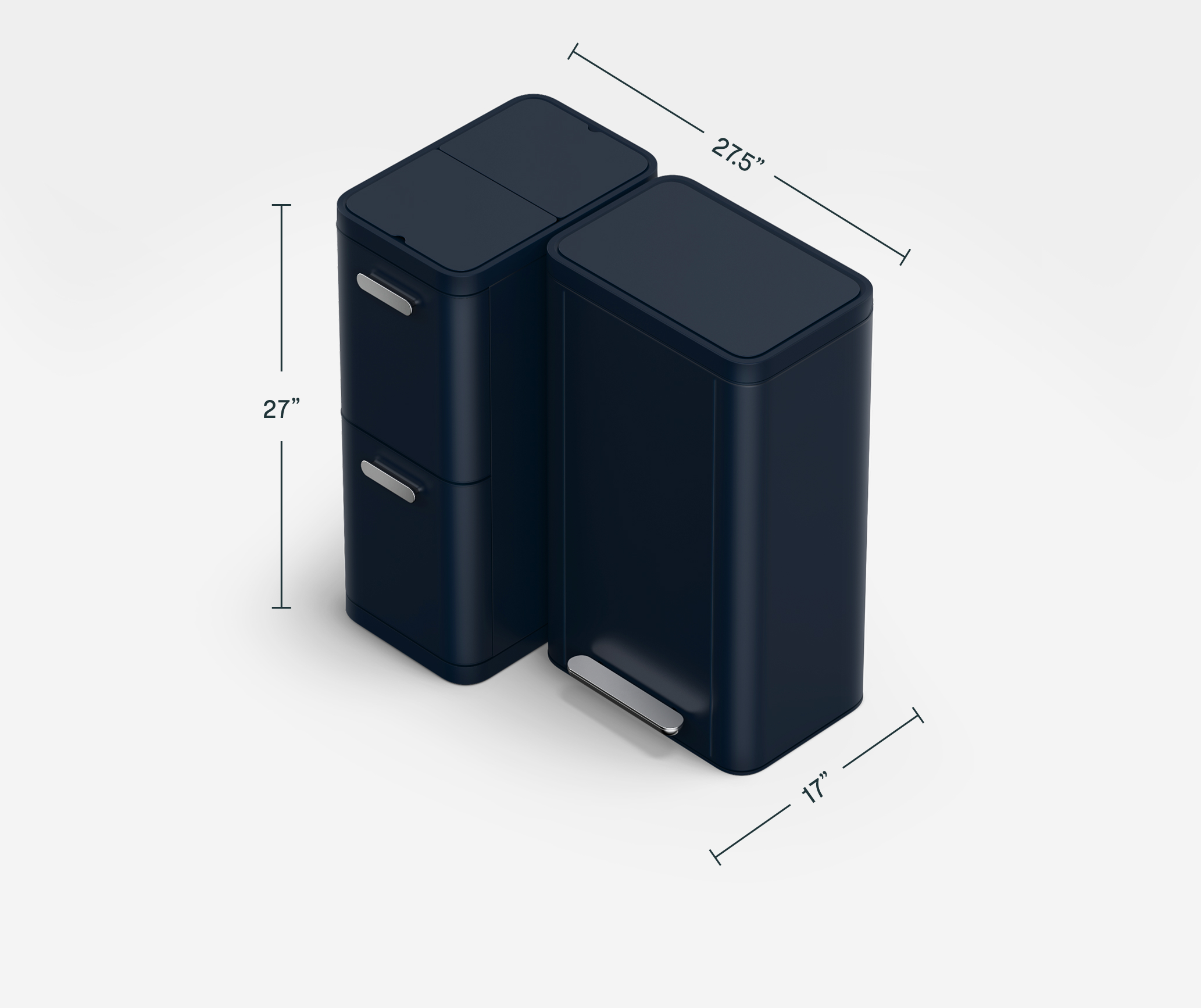 Caraway Trash & Recycling Duo (Rectangular) — 13 Gal Capacity, Fingerprint Resistant
